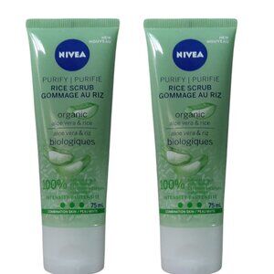 2 x Nivea Purify Rice Scrub Organic Aloe Vera & Rice Intensity 75 ml